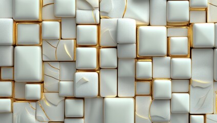 Poster - An abstract background featuring golden hues, white, and beige luxury glitter accents, alongside golden lines on a cream-colored backdrop, presented in a gold elegant realistic paper cut style in 3D