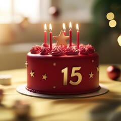 Canvas Print - 15th Birthday Cake