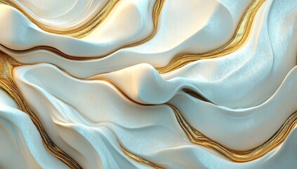 Poster - The background features a modern pattern of overlapping gold and light grey squares, accompanied by an abstract white luxury design and a minimal geometric white light background, resulting in an