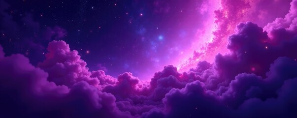 swirling purple gas clouds in nebula background, cosmic dust and stars, gas clouds, nebula