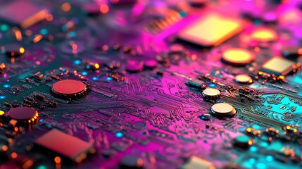 Poster - A mesmerizing 4K abstract background with a blend of vivid colors and dynamic digital patterns