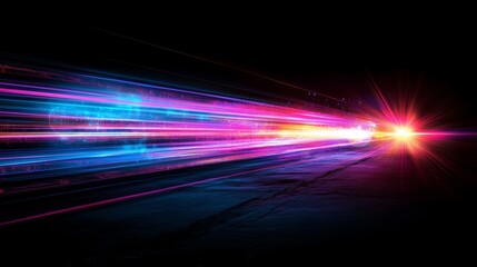 Poster - Dynamic light streaks produce enchanting visual effects with vibrant colors