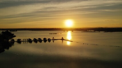 Wall Mural - sunset on the lake