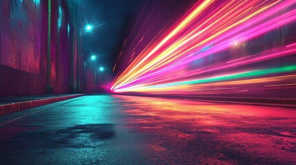 Poster - Dynamic light streaks bring about captivating visual effects in bright colors
