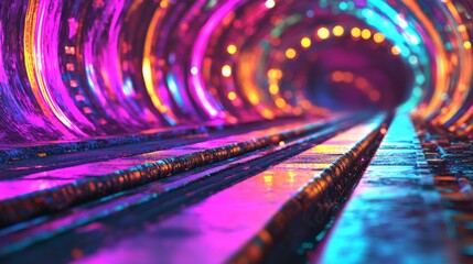 Poster - Dynamic high-definition visuals featuring colorful light streaks flowing vibrantly