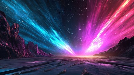 Poster - A vibrant flow of colorful light streaks is displayed in high-definition
