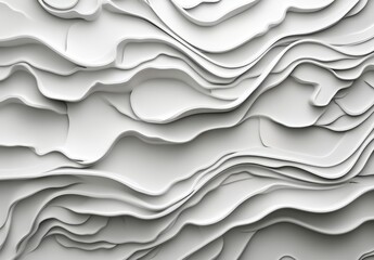 Poster - Elegant and minimalist in style, the seamless white wave texture pattern background showcases a refined mono color design concept