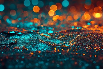 Poster - Modern colorful Green Glitter Christmas Background with aqua turquoise and teal green bokeh glitter sparkle is a unique design