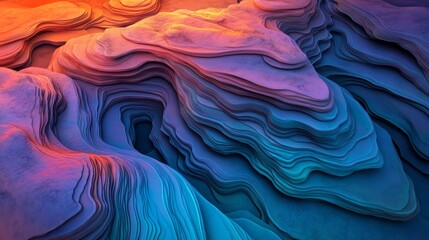 Fototapete - A dark background serves as the setting for a 3D crystal glass liquid wave with refraction and holographic effects, alongside a rendered transparent glass ribbon and a fluid splash that flies through