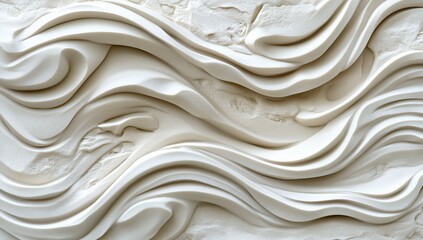 Fototapete - An abstract white background with wavy lines in grey creates a modern and sleek visual effect