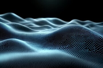 Aufkleber - Cyber big data flow Blockchain data fields Network line connect stream Concept of AI technology, digital communication, science research, 3D illustration music waves