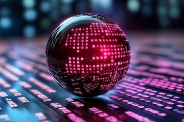 Aufkleber - Data science abstract vector background 3D sphere cloud server Machine learning technology