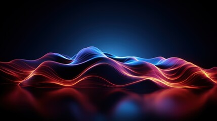 Poster - A vibrant, abstract representation of flowing waves in shades of blue, red, and purple against a dark background, evoking a sense of movement and energy.