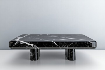 Poster - Empty dark marble desk for product presentation Stylish black marble table top Counter top, Graphic resource for your design Isolated kitchen element without background Transparent png file