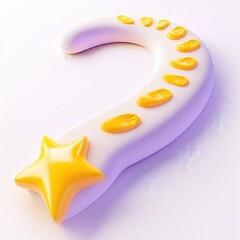 Poster - A 3D rendered question mark with a star, featuring smooth textures and bright colors.