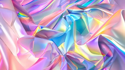 Poster - Explore the vibrant colors and soft textures of flowing fabric reflecting light, creating a mesmerizing visual experience