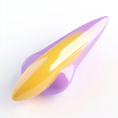 Poster - A smooth, abstract 3D sculpture with a gradient from yellow to purple, showcasing a sleek aerodynamic design.