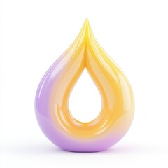 Poster - A smooth, glossy, teardrop-shaped sculpture blending yellow and purple shades, creating an elegant and modern aesthetic.
