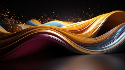 Poster - A vibrant wave of colors flows gracefully, creating a dynamic visual effect against a dark backdrop, evoking creativity and motion.
