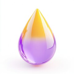 Poster - A colorful, glossy teardrop-shaped liquid drop showcasing a gradient from yellow to purple.