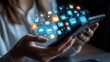 © DSimage - A person is holding a tablet displaying various applications, showcasing the diversity and functionality of modern digital tools.