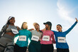 © Jacob Lund - Diverse group of women celebrating after successful marathon