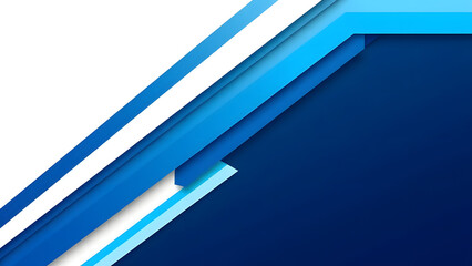 Fototapete - Abstract blue background with flowing lines and geometric shapes