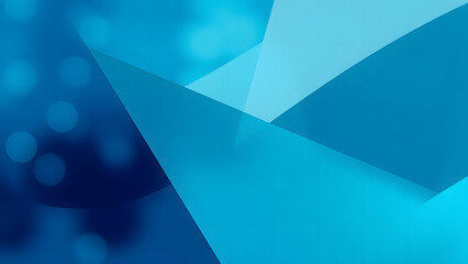 Fototapete - Abstract blue background with flowing lines and geometric shapes