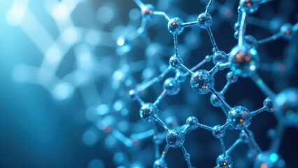 Poster - A molecular structure of Semaglutide with a zoomed-in view showcasing its chemical bonds.