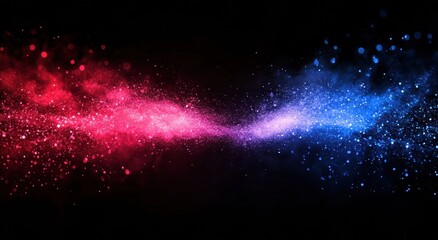 Wall Mural - A colorful, swirling galaxy of red and blue sparks