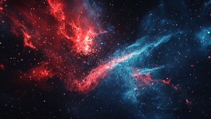Wall Mural - A colorful galaxy with red and blue swirls