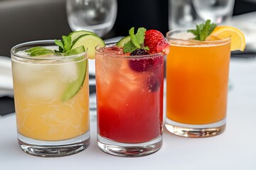 colorful array of beverages on a table, perfect for a party or gathering