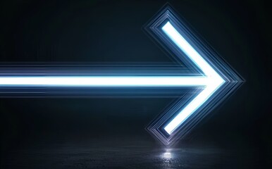 Poster - The concept of innovation and technology is represented by an abstract arrow symbolizing forward speed