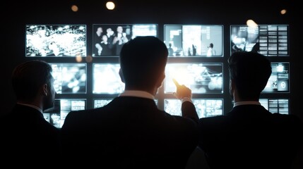 Poster - A crowd is viewing numerous images, related to the Internet of Things and information communication technology