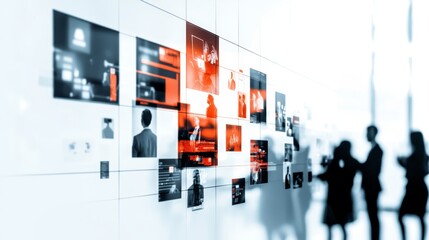Poster - A group of individuals are examining several images, which pertain to the Internet of Things and information communication technology