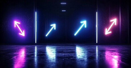 Poster - A sci-fi spaceship flies into a tunnel corridor, showcasing futuristic technology in an abstract seamless environment suitable for tech titles and backgrounds, featuring graphic networks, big data,