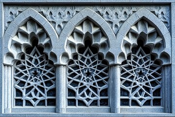 Poster - Moroccan geometric design serves as the background with an oriental pattern