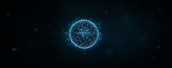 Poster - Internet business relies on communication technology, which encompasses a global network and telecommunication system on earth, incorporating cryptocurrency, blockchain, and IoT, with image elements