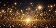 © chokdeelaw - Glittering sparks fall gently from the sky onto a dark and mysterious black background, creating a sense of wonder and magic in this ethereal scene , falling golden sparkles, sparkle