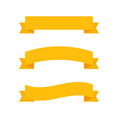 Wall Mural - vector ribbon banner. yellow ribbon banners. golden ribbon banners isolated in flat design. modern d