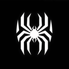 abstract spider logo design black white minimalist branding identity