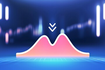 Poster - the background features a retro wave futuristic style reminiscent of the 1980s, characterized by blu