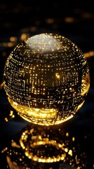 Poster - Illuminated Sphere Showing Intricate Internal Circuitry