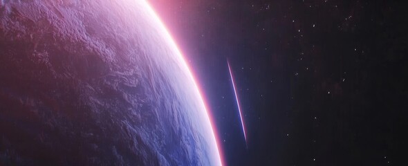 Poster - A man is grasping a holographic globe in the online cyberspace, symbolizing technological advancements that are changing the world