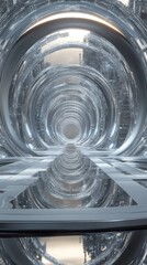 Poster - Futuristic Circular Tunnel Architecture Design