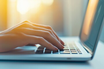 Poster - An entrepreneur utilizes a laptop computer with quality assurance and a document icon representing the International Standard Organisation, which pertains to quality control and continuous