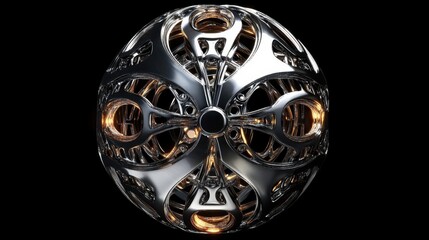 Poster - Chrome Orb Intricate Design Glowing Lights