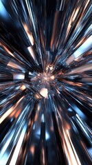 Poster - Abstract Metallic Structure Radiating Light Energy