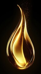 Poster - Golden Liquid Drop Abstract Design