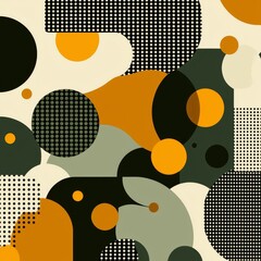 Poster - Brown and green dots create a diagonal striped pattern in this illustration